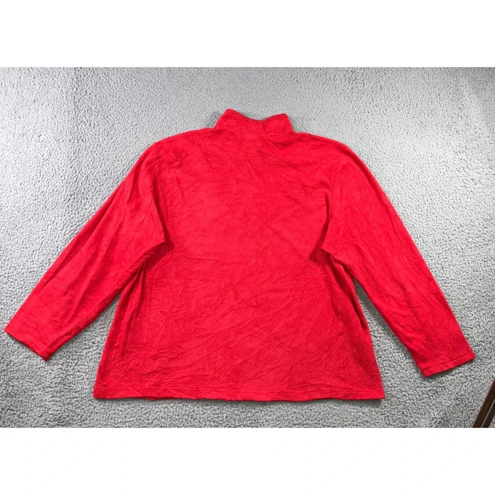The North Face Fleece Pullover Men‎ XXL Red Logo Quarter Zip Mock Neck Outdoor